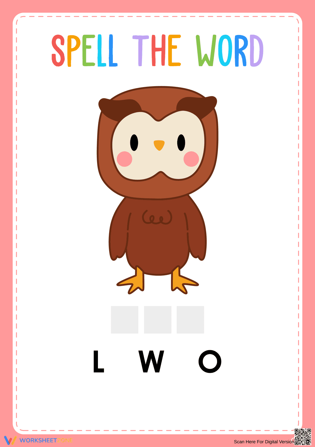 Animal Spelling Worksheet | Kindergarten Essential - Page 1