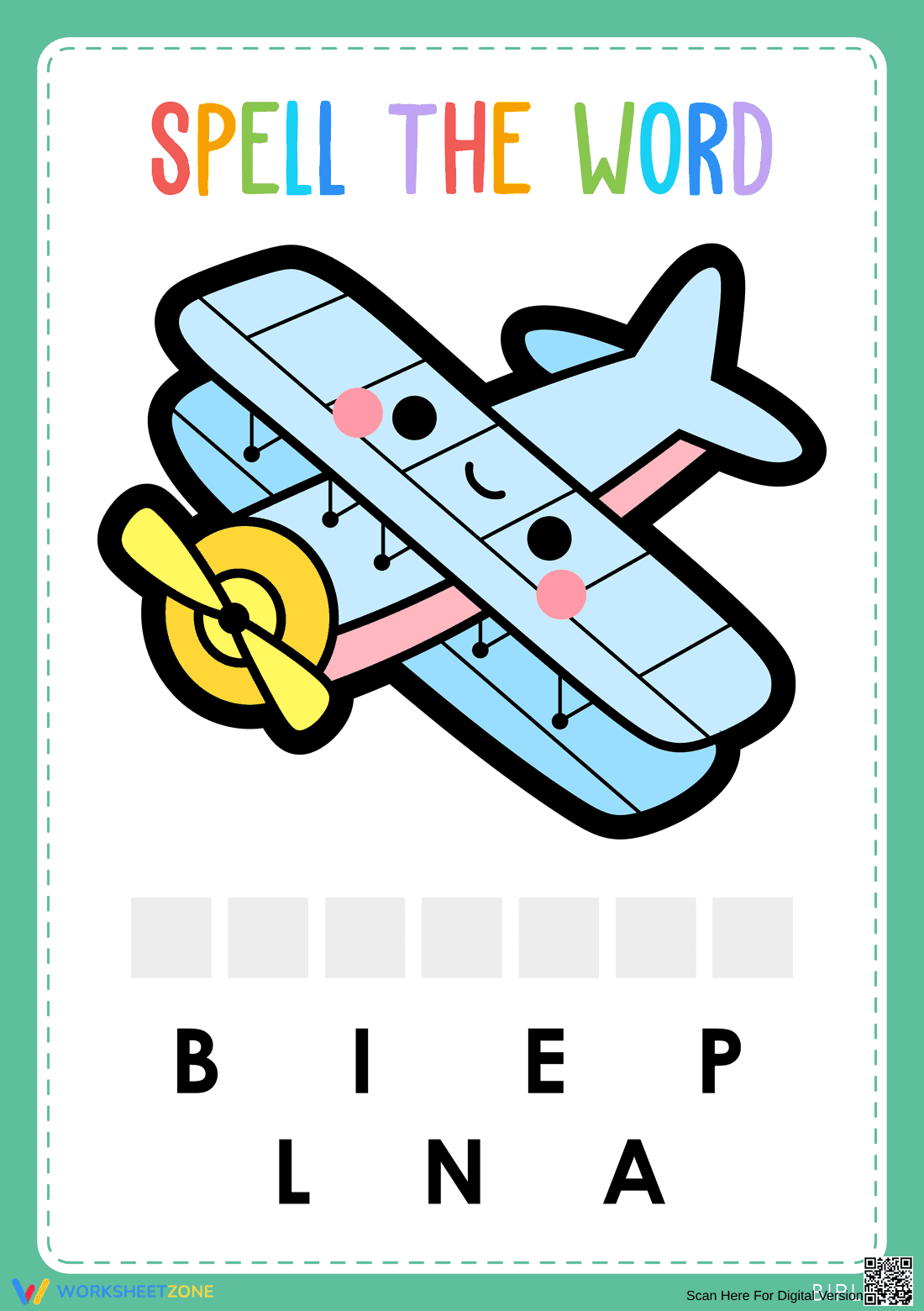 Preschool Spelling Printable | Transportation Word Practice - Page 1