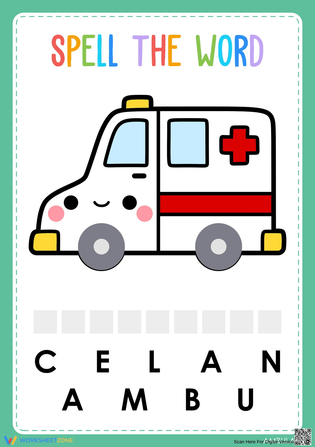 Preschool Spelling — Printable No-Prep Worksheet - Page 1