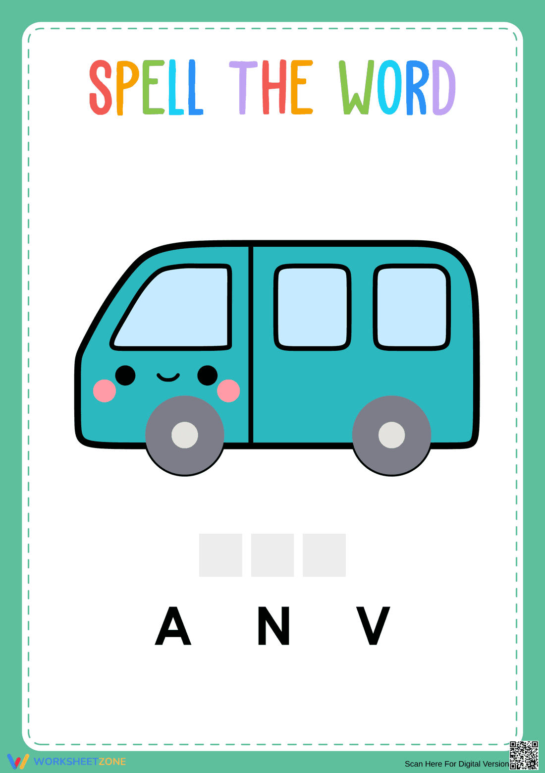 Transportation Spelling Worksheet | Essential Preschool ELA - Page 1