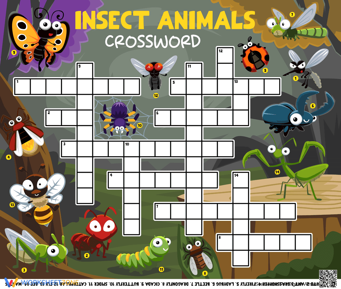 Grade K Insect Vocabulary — Printable No-Prep Worksheet - Page 1