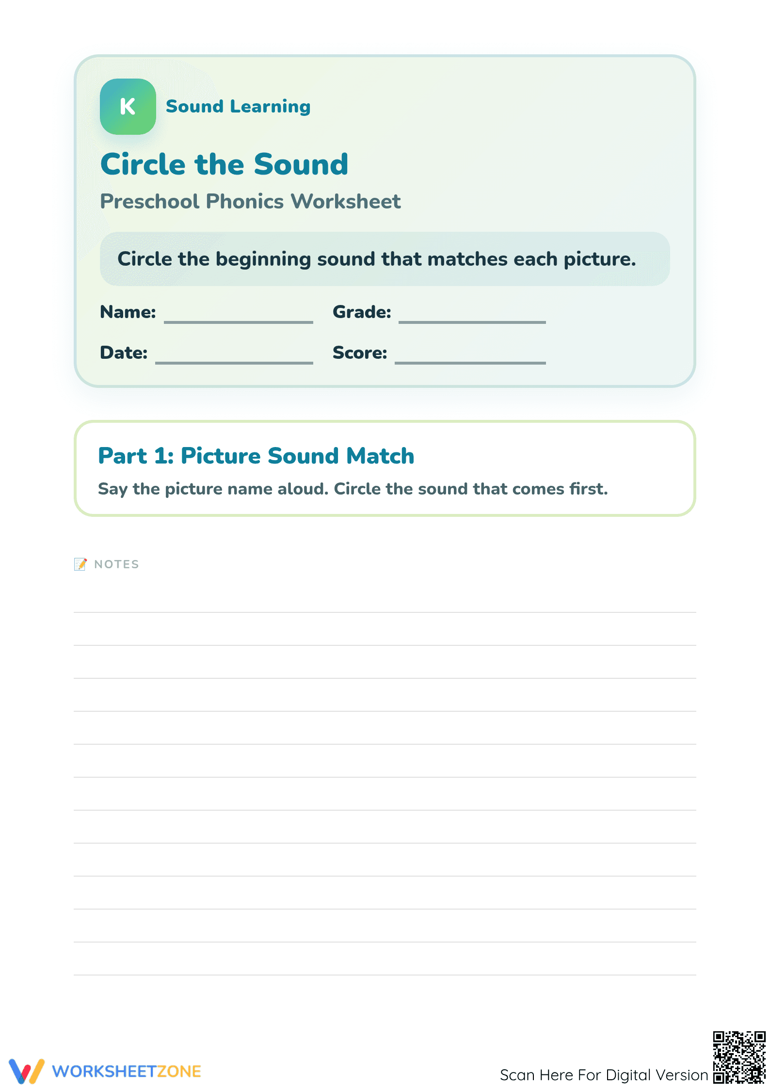 Essential Consonant Digraphs Worksheet | Preschool Phonics - Page 1
