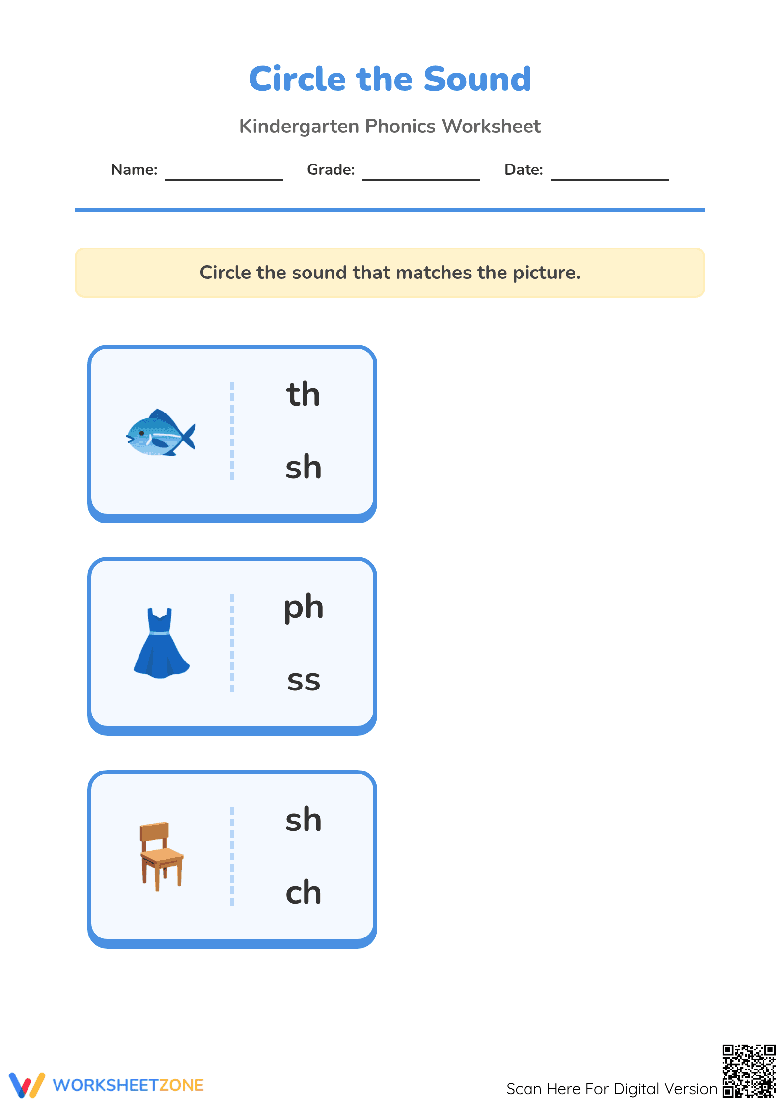 Essential Digraphs Worksheet | Preschool ELA Printable - Page 1