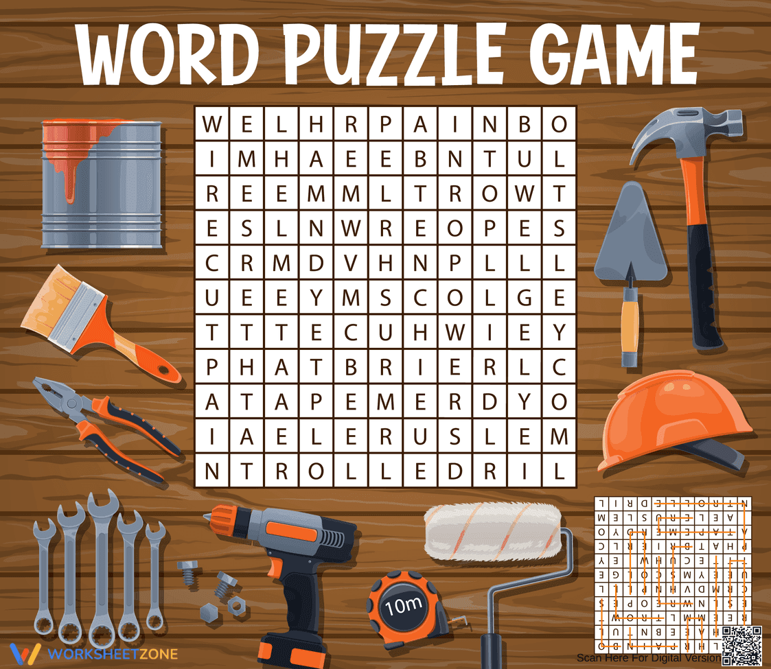 Printable Tools Word Search | Grade 2 ELA - Page 1