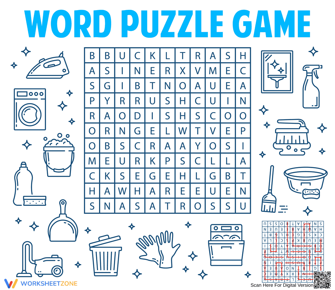 Printable Household Word Search | Grade 2 - Page 1