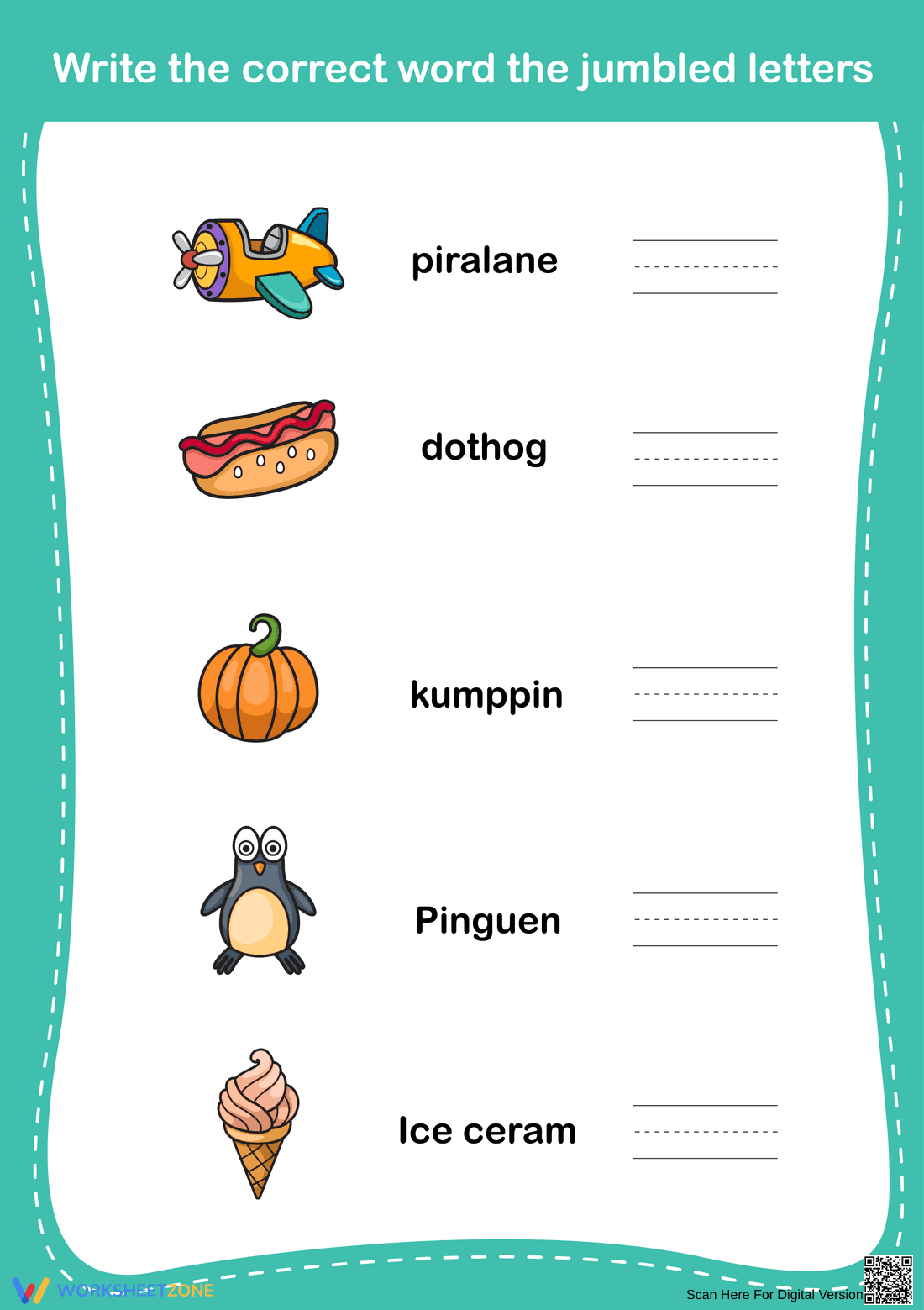 Jumbled Words Worksheet | Essential Preschool ELA - Page 1
