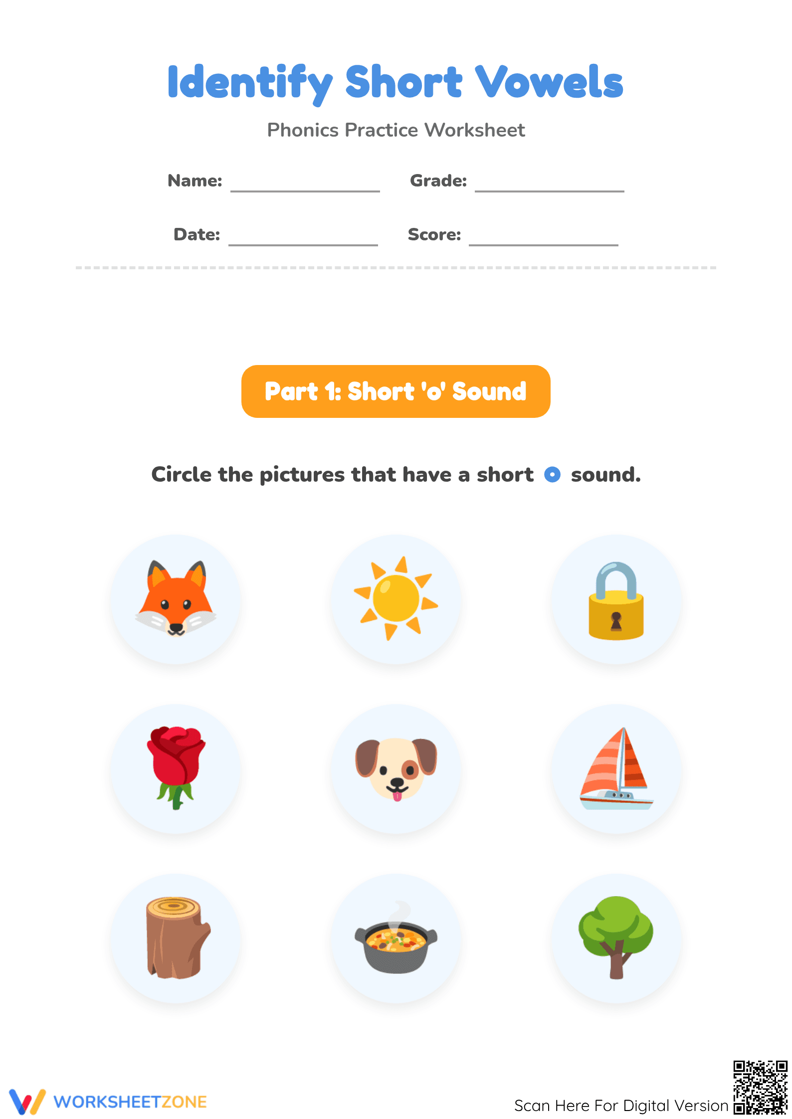 Essential Short Vowel Practice Worksheet | Grade K-1 - Page 1