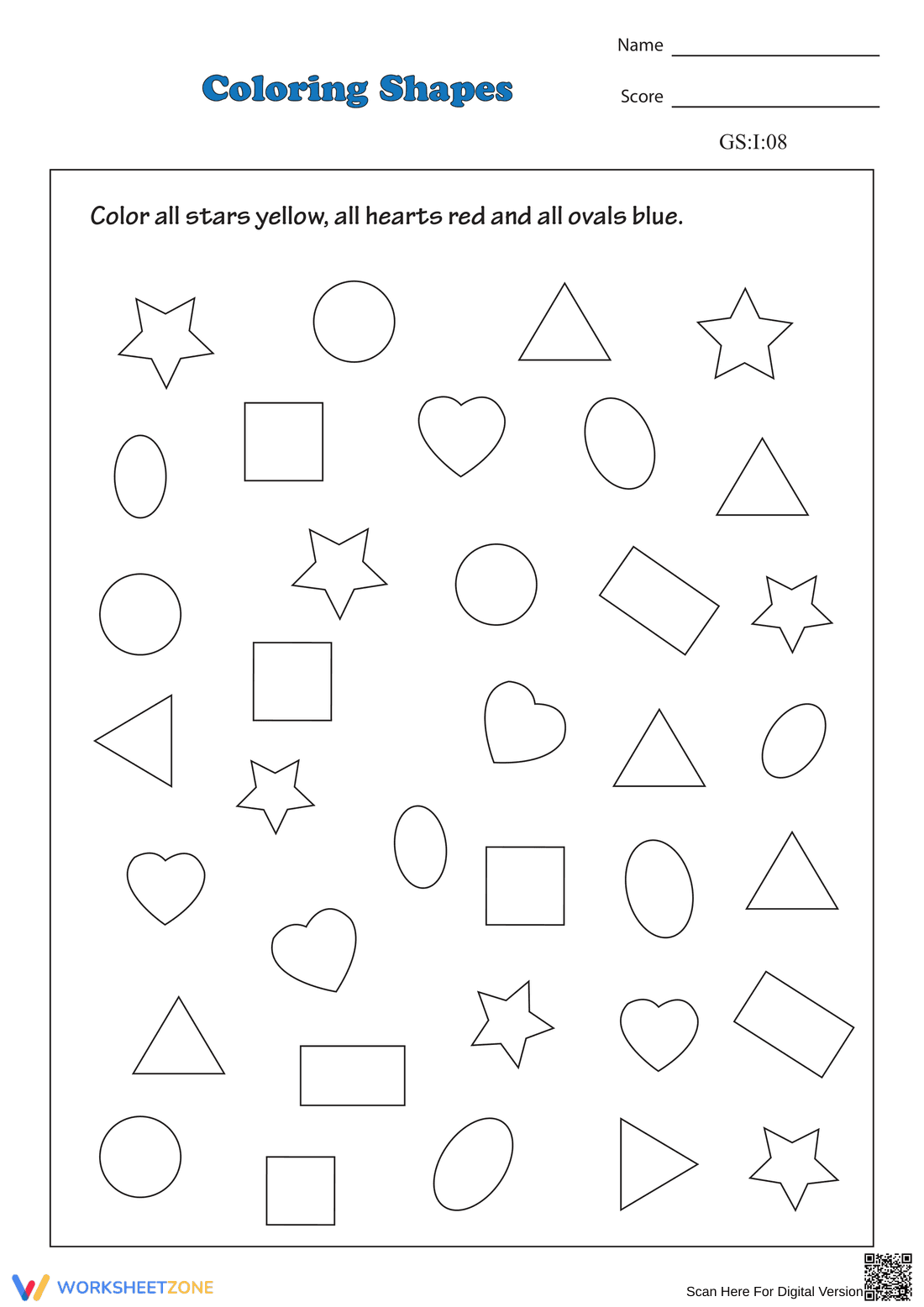 Worksheet: Creative Coloring Shapes Activity - Page 1