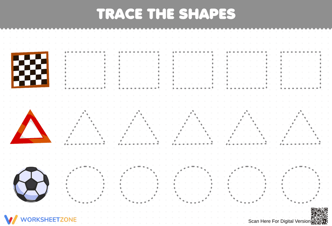 Develop Motor Skills by Tracing Shapes - Page 1