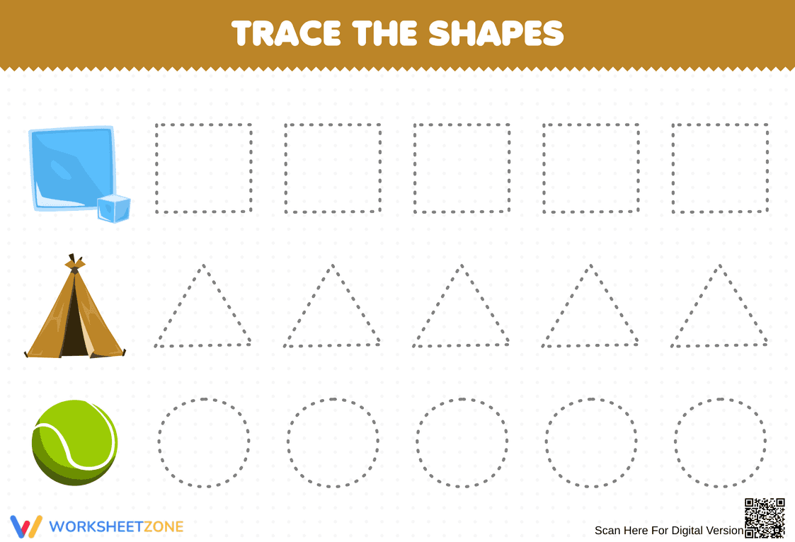 Engaging Worksheet: Tracing Shapes Fun - Page 1