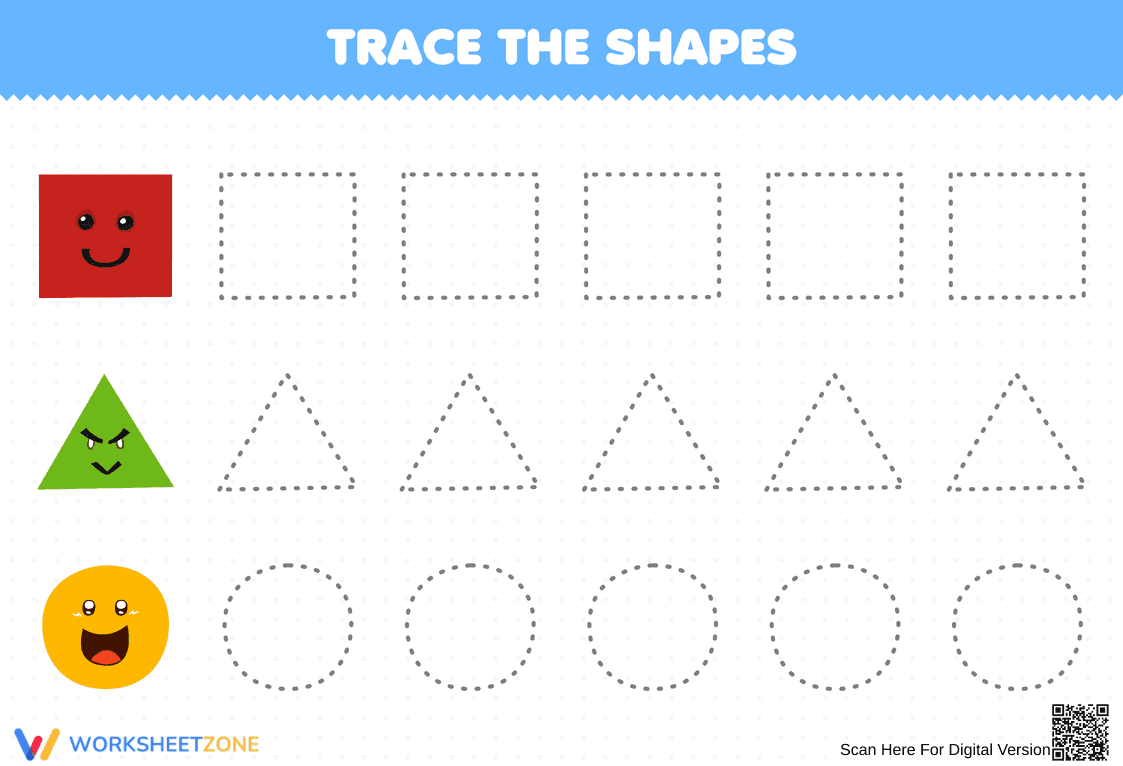 Tracing Shapes: Build Fine Motor Skills - Page 1