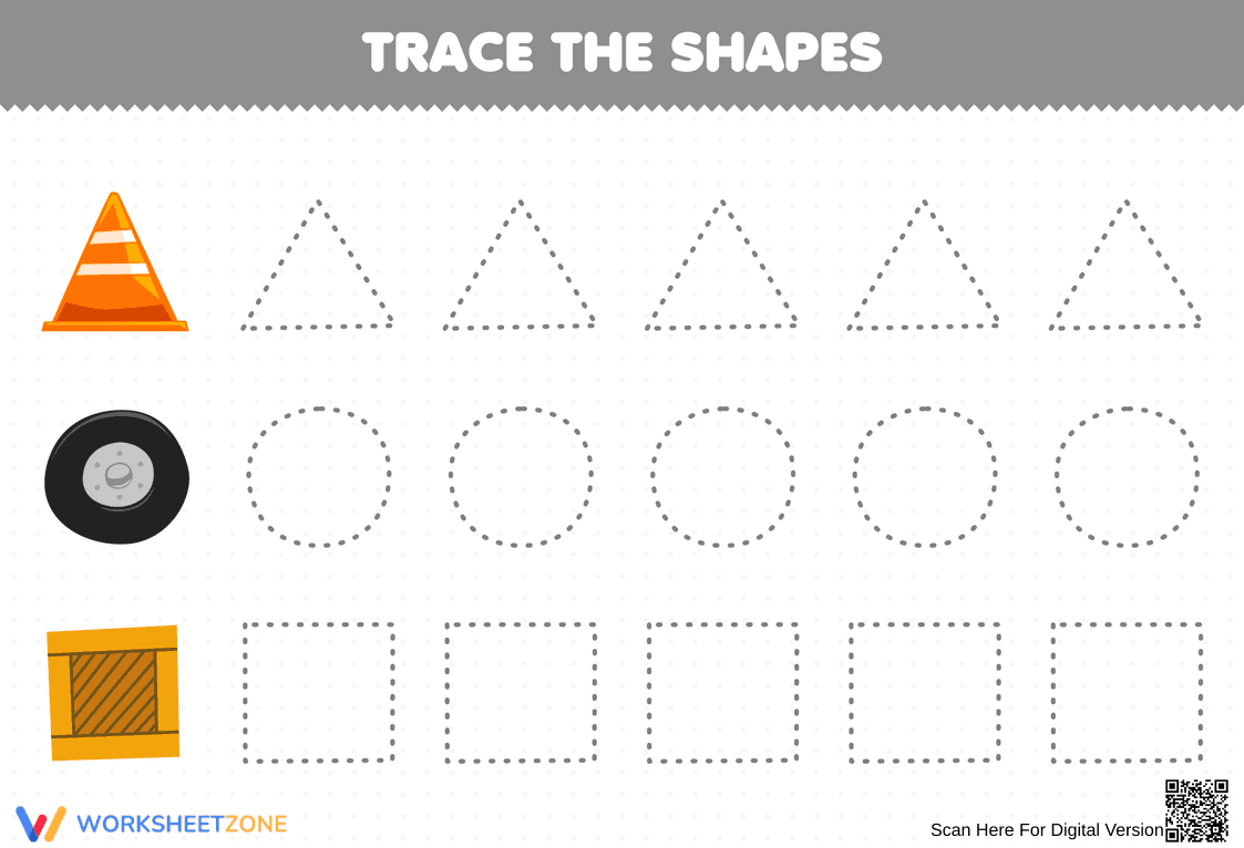 Tracing Shapes: Enhance Motor Skills in Kids - Page 1