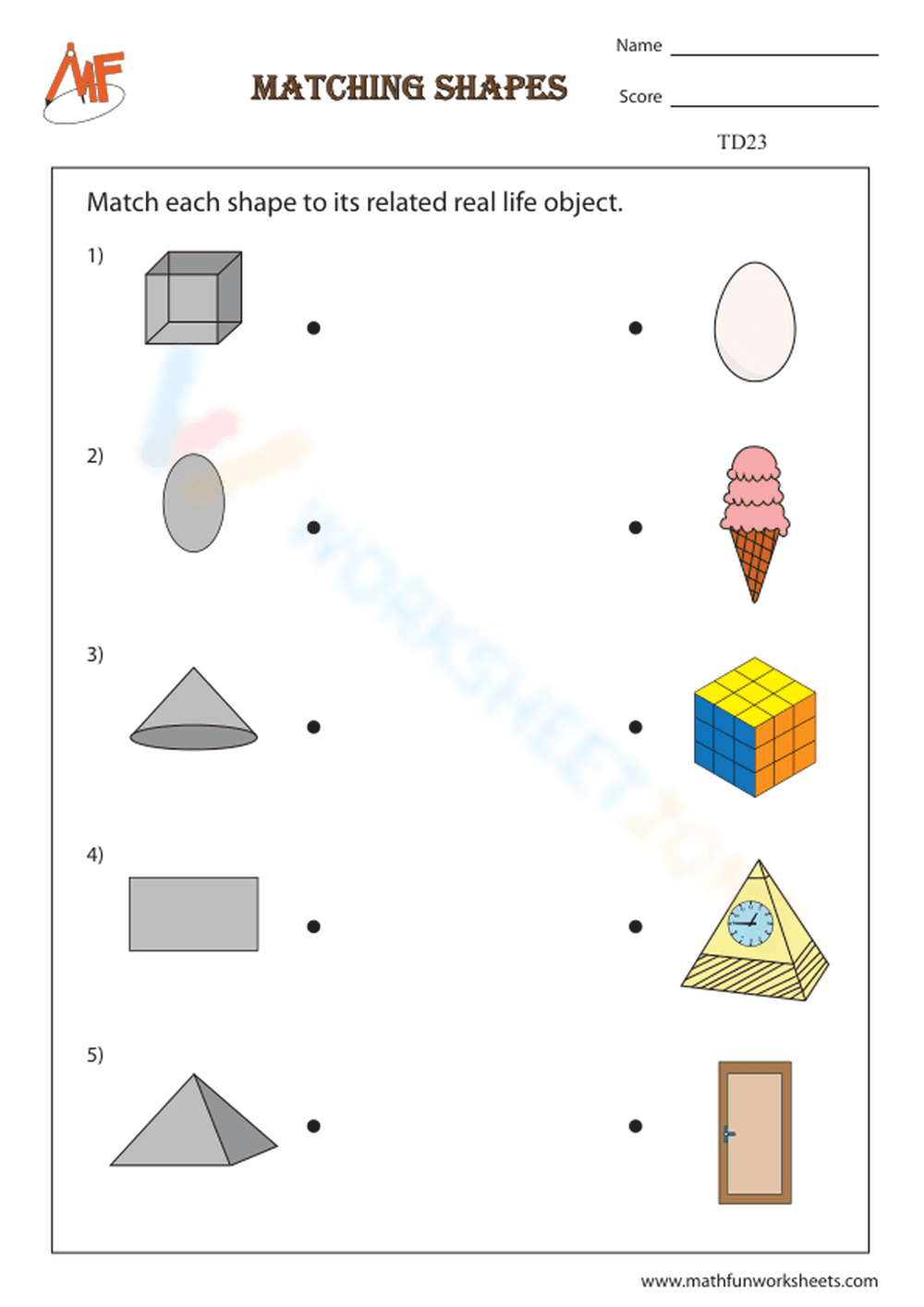 3D Shape Matching Skill Practice - Page 1