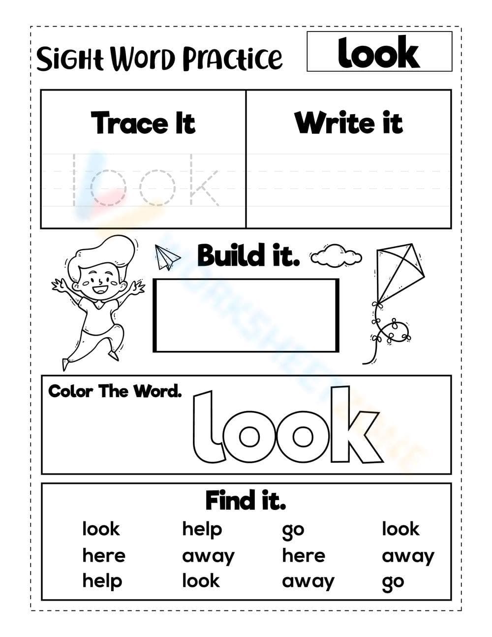 Sight Word "look" - Page 1