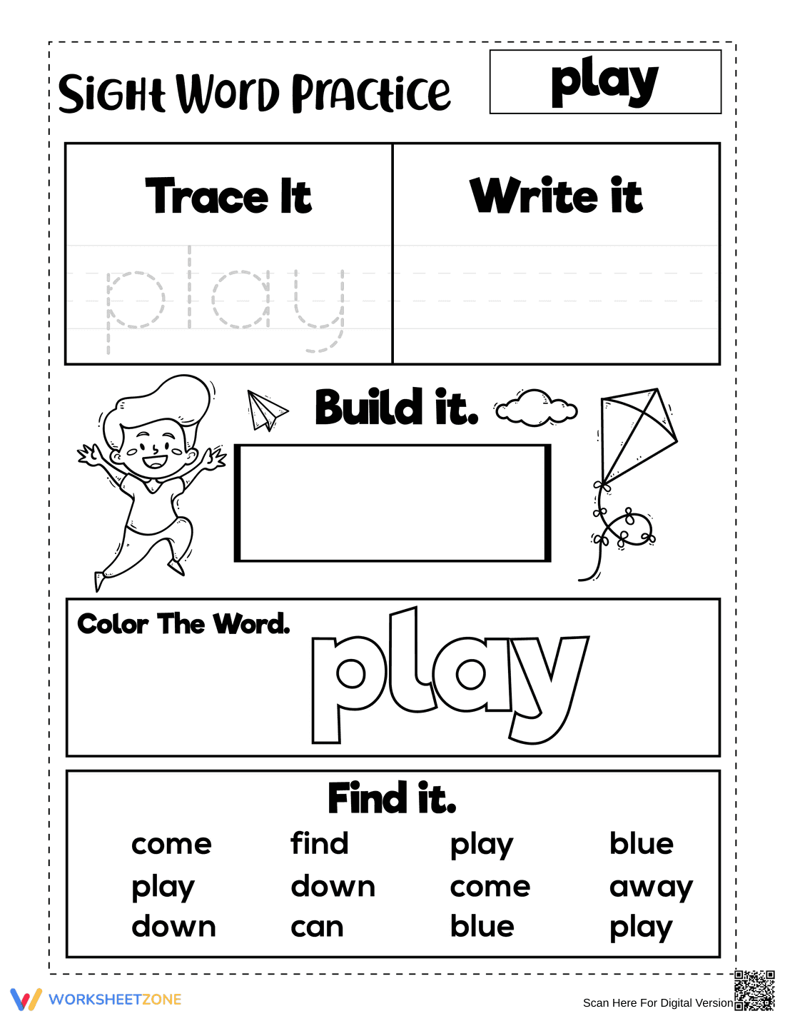 Sight Word Play Worksheet | Essential Grade K-1 Practice - Page 1