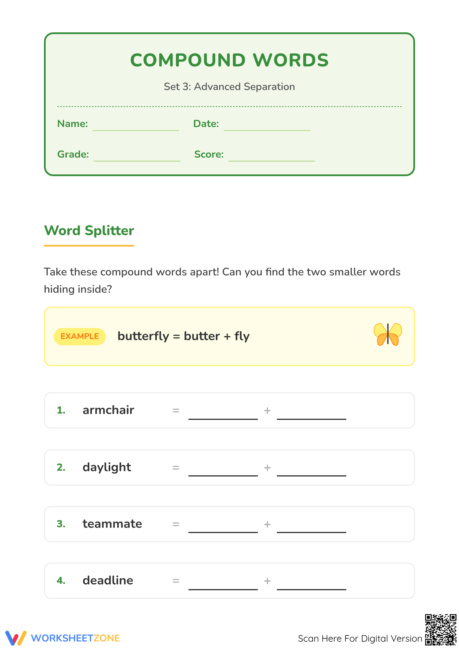 Grade 1 Compound Words Worksheet — Essential Printable - Page 1