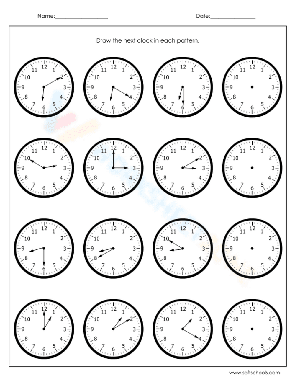 Practice Drawing the Clock - Page 1