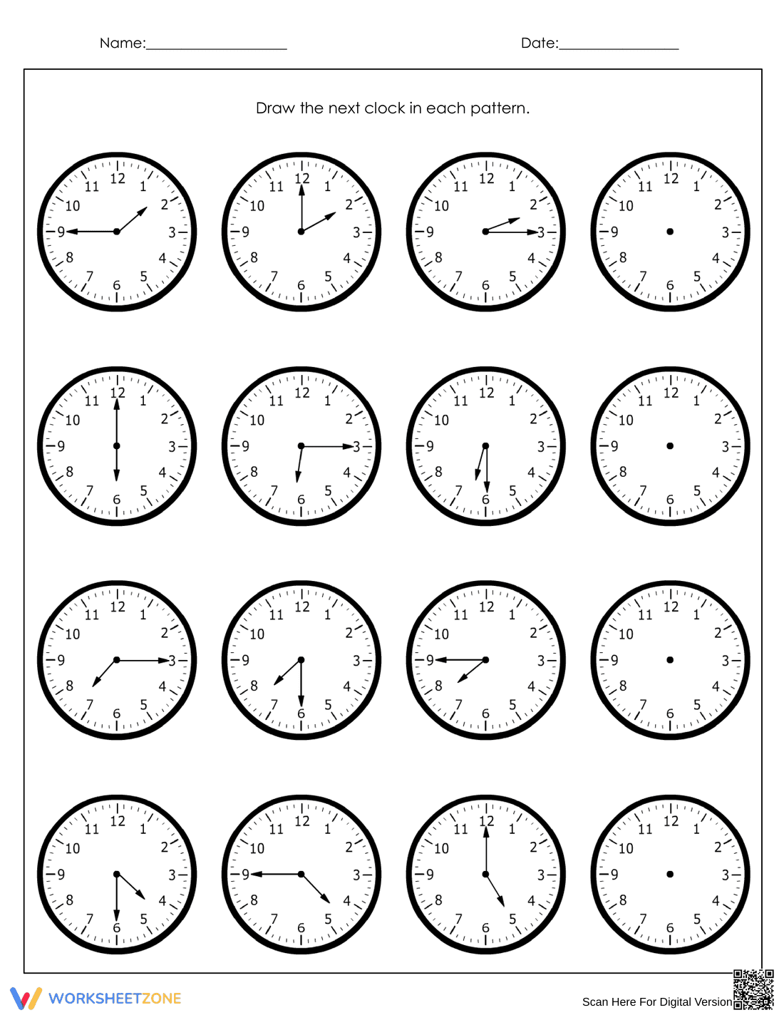 Draw a Clock to Practice Time Skills - Page 1