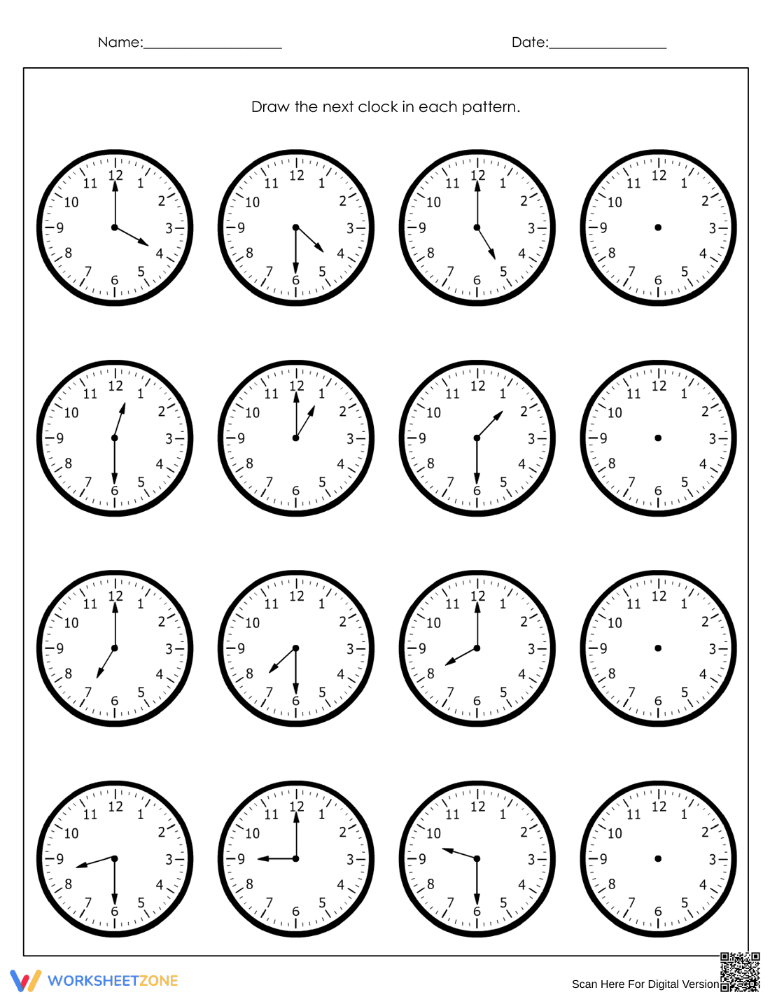 Clock Reading and Drawing Time Worksheet - Page 1
