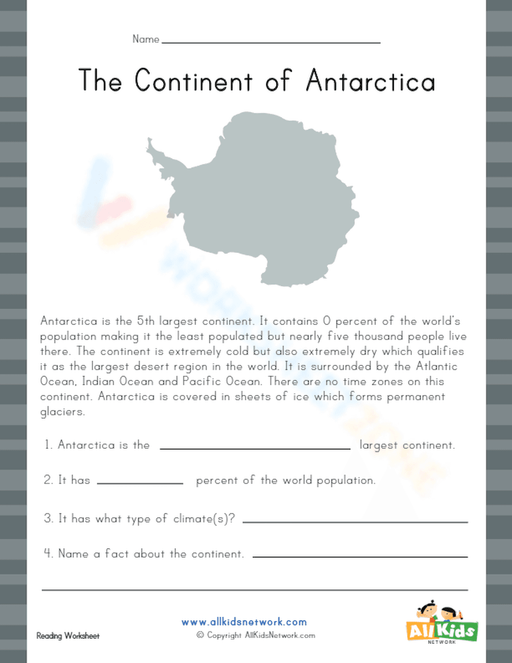 The Continent of Antarctica - Page 1