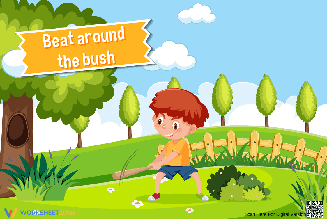 Beat Around the Bush Idiom Worksheet | Grade 4 Essential - Page 1