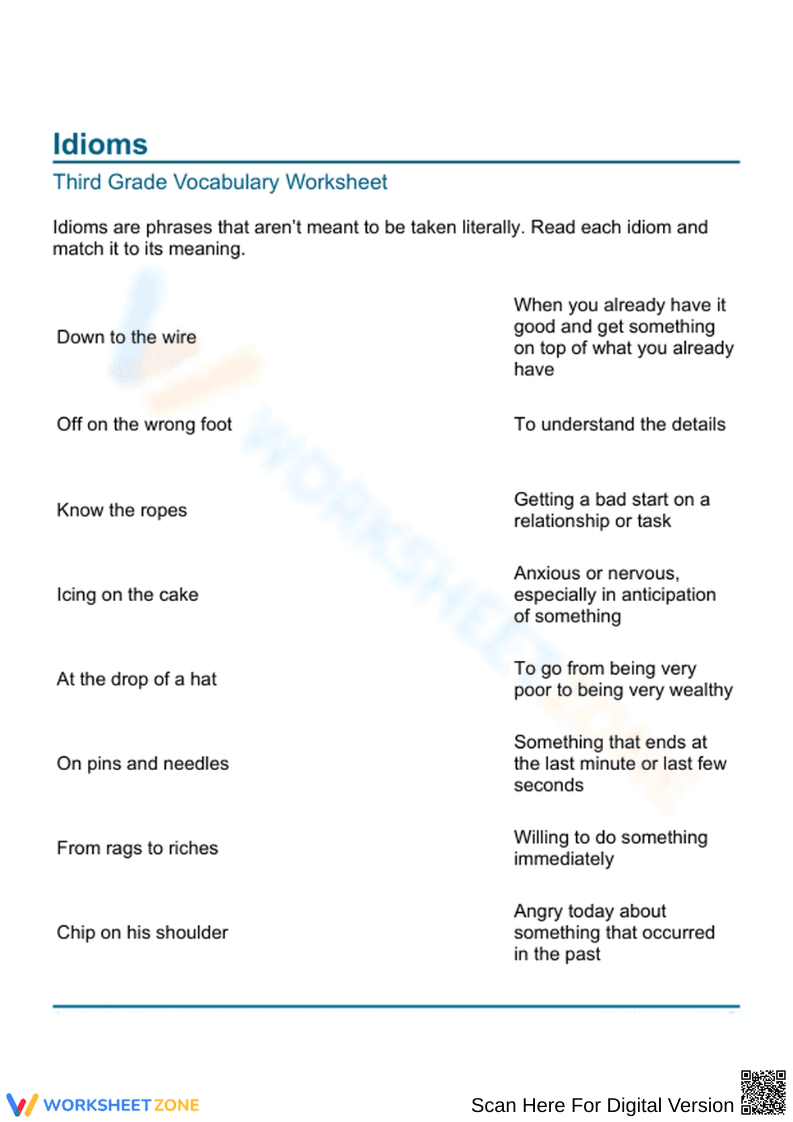 Understanding Idioms for Vocabulary Development - Page 1