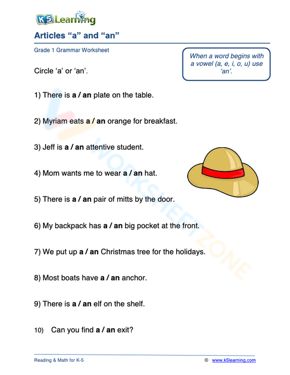 Articles “a” and “an” 3 - Page 1