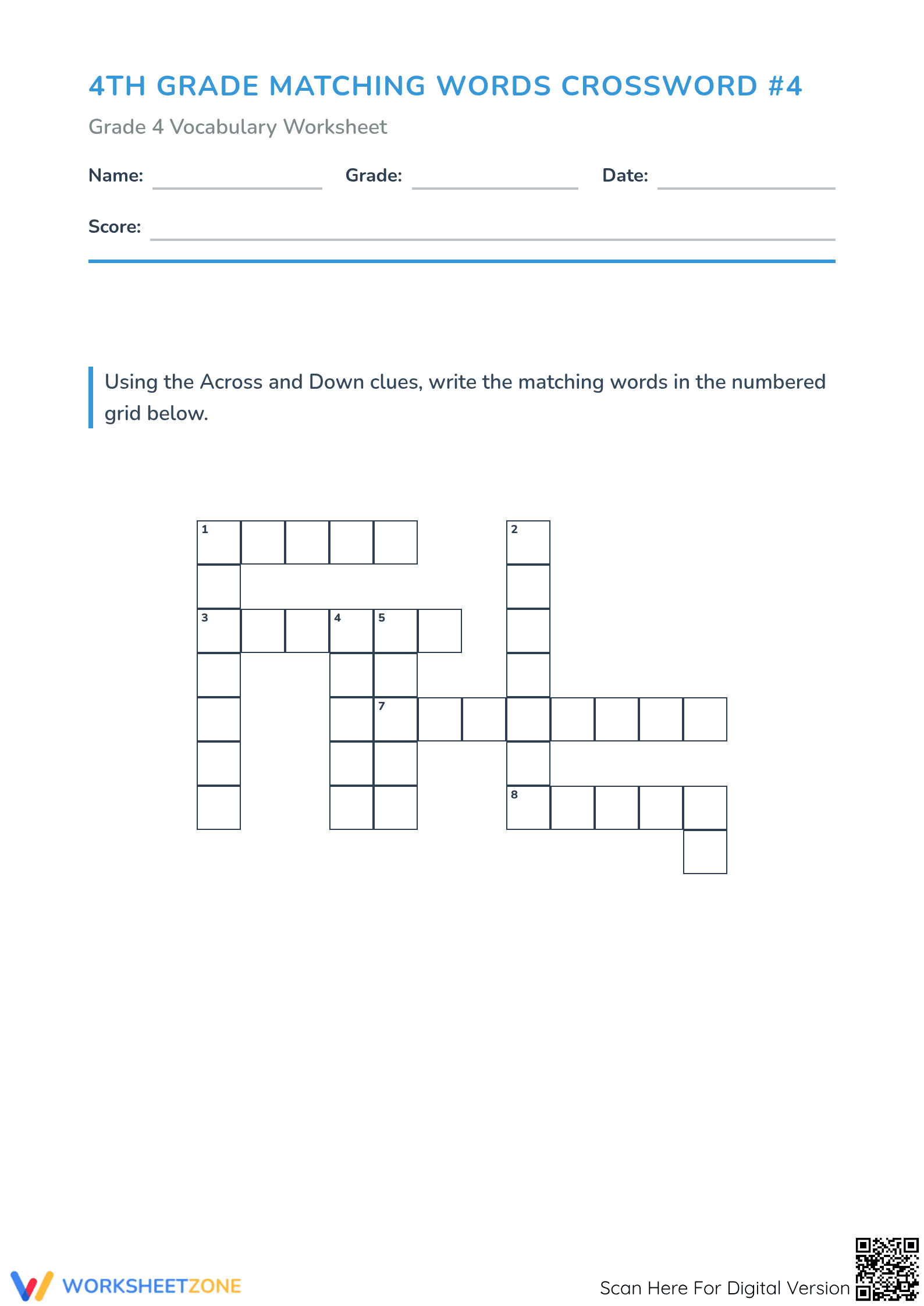 Grade 4 Synonyms — Printable No-Prep Worksheet - Page 1