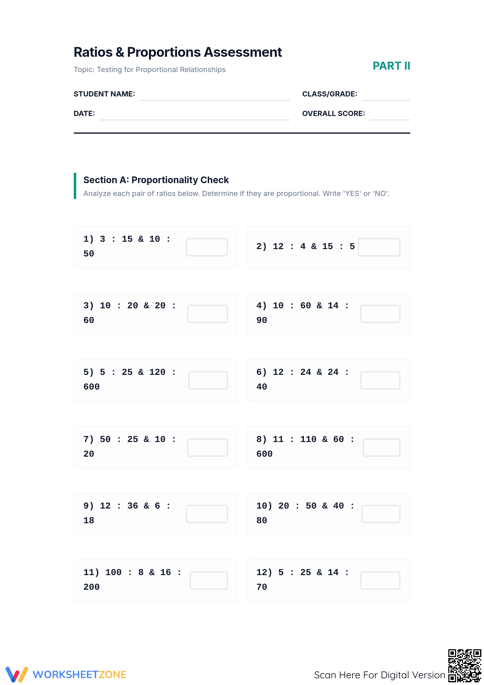 Essential Grade 7 Math: Proportional Relationships Worksheet - Page 1
