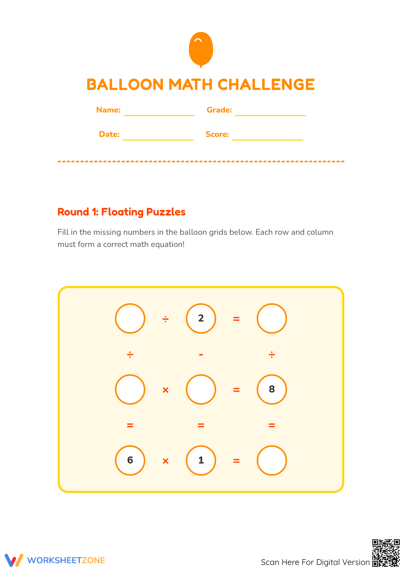 Essential Balloon Math Challenge: Multi-Page Logic Puzzles - Page 1