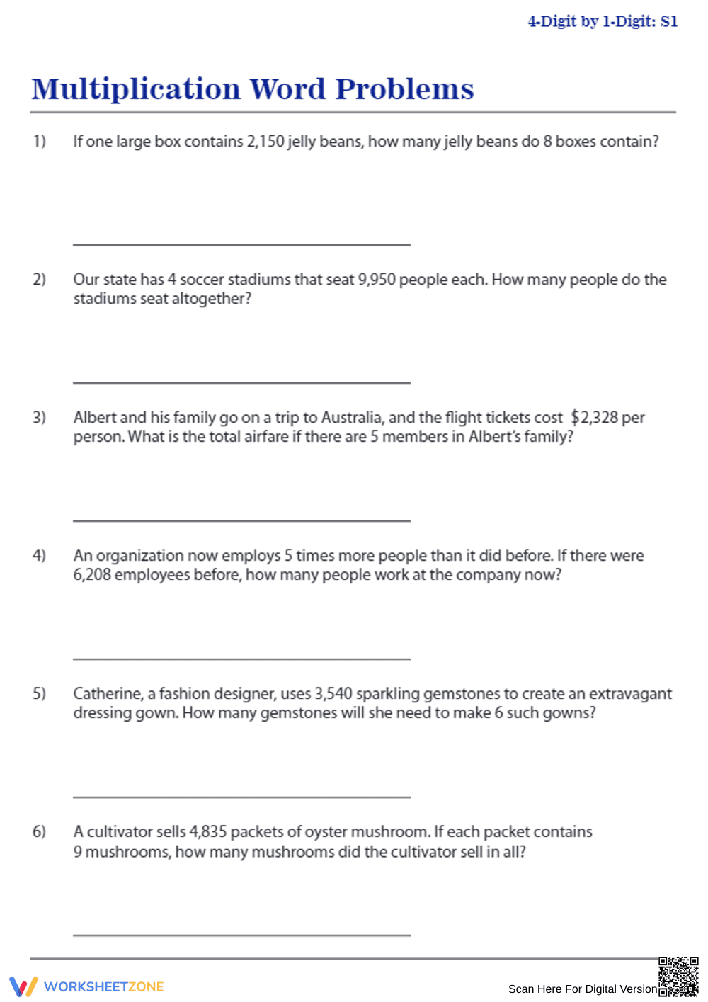 Mastering Multiplication Word Problems - Page 1