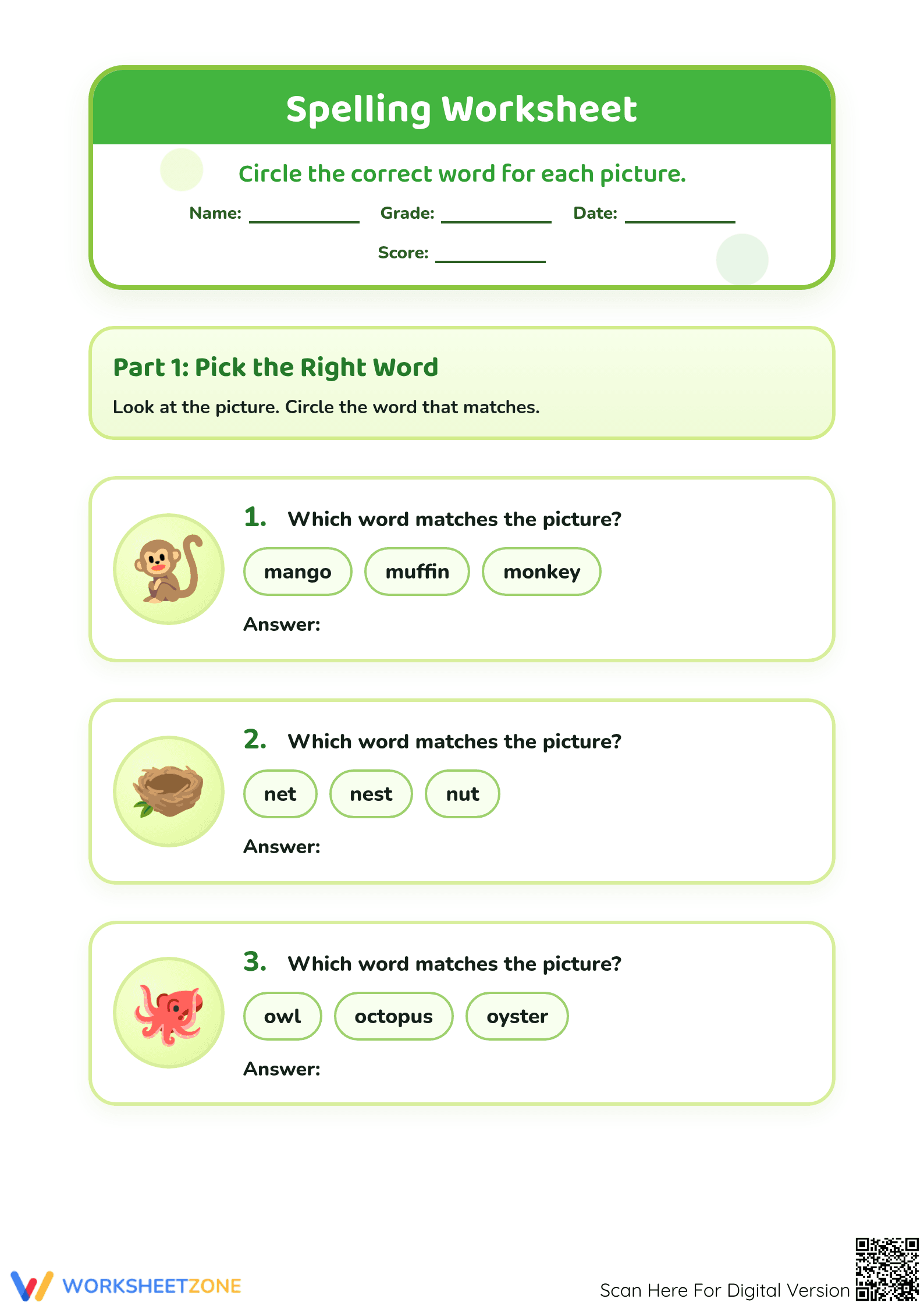 Preschool Alphabet — Printable No-Prep Worksheet - Page 1
