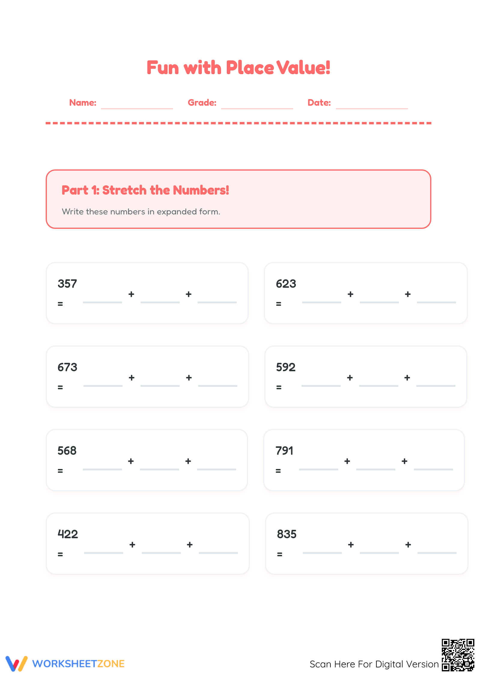 Printable Place Value Worksheet | Essential Grade 2 Math - Page 1