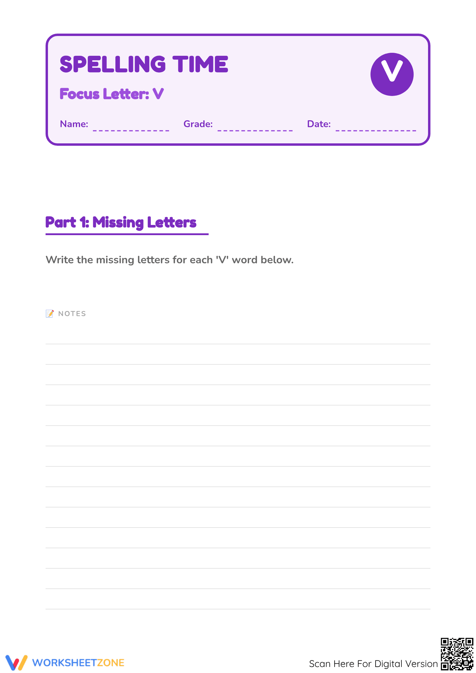 Preschool Letter V Worksheet — Essential No-Prep Printable - Page 1