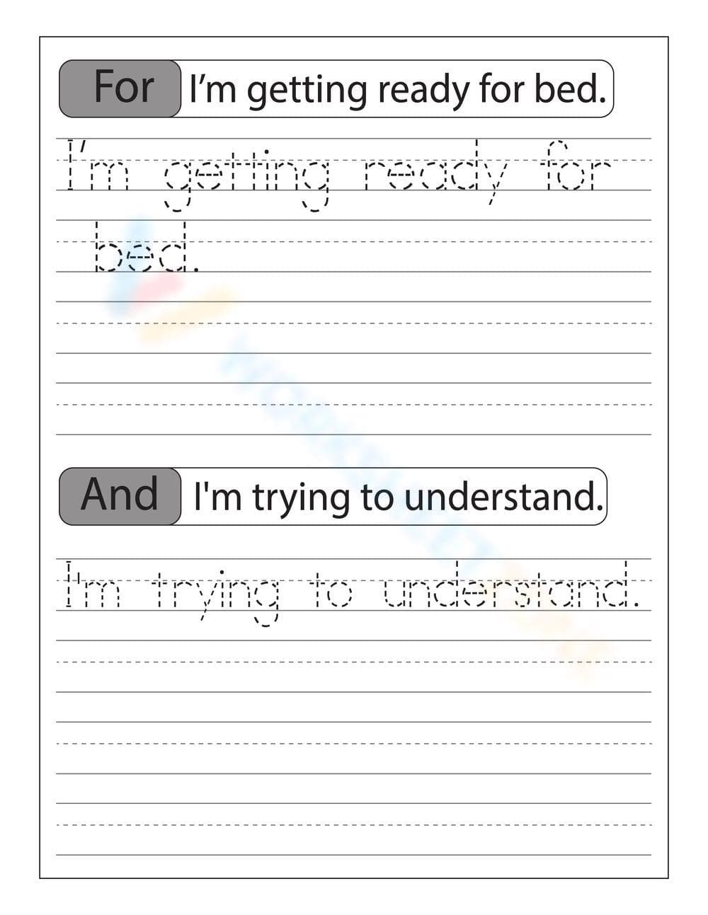 Develop Skills with Tracing Sentences - Page 1