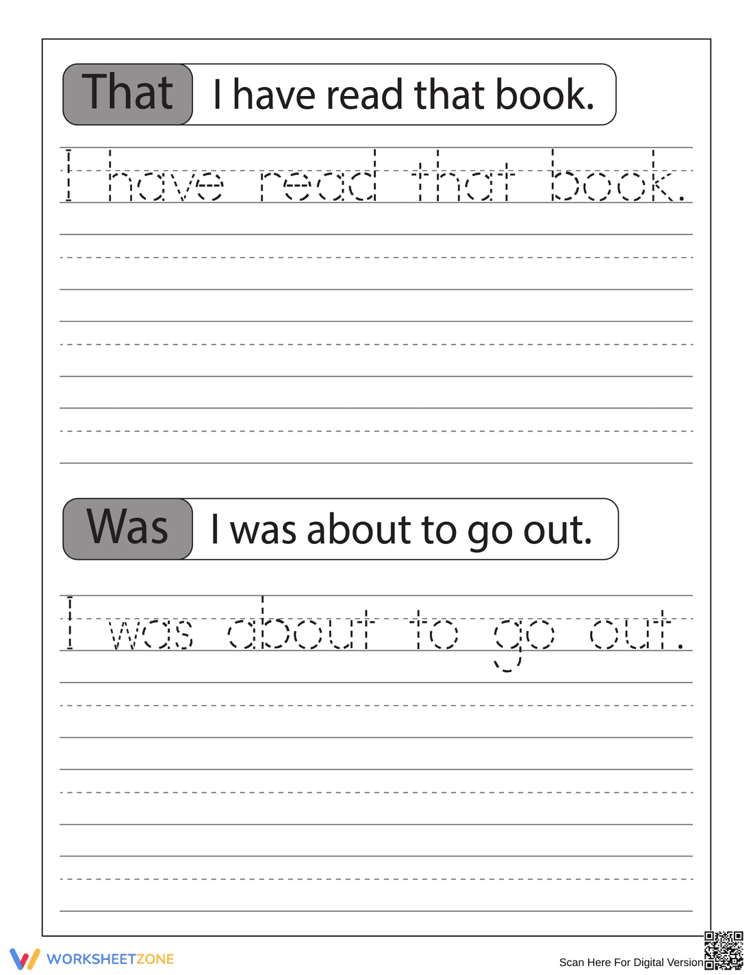 Improve Penmanship with Tracing Sentences - Page 1