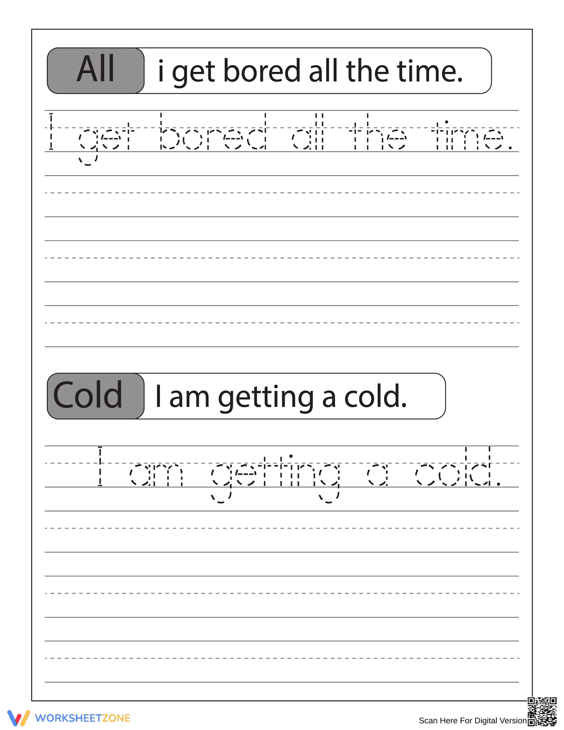 Perfect Handwriting Tracing Sentences - Page 1