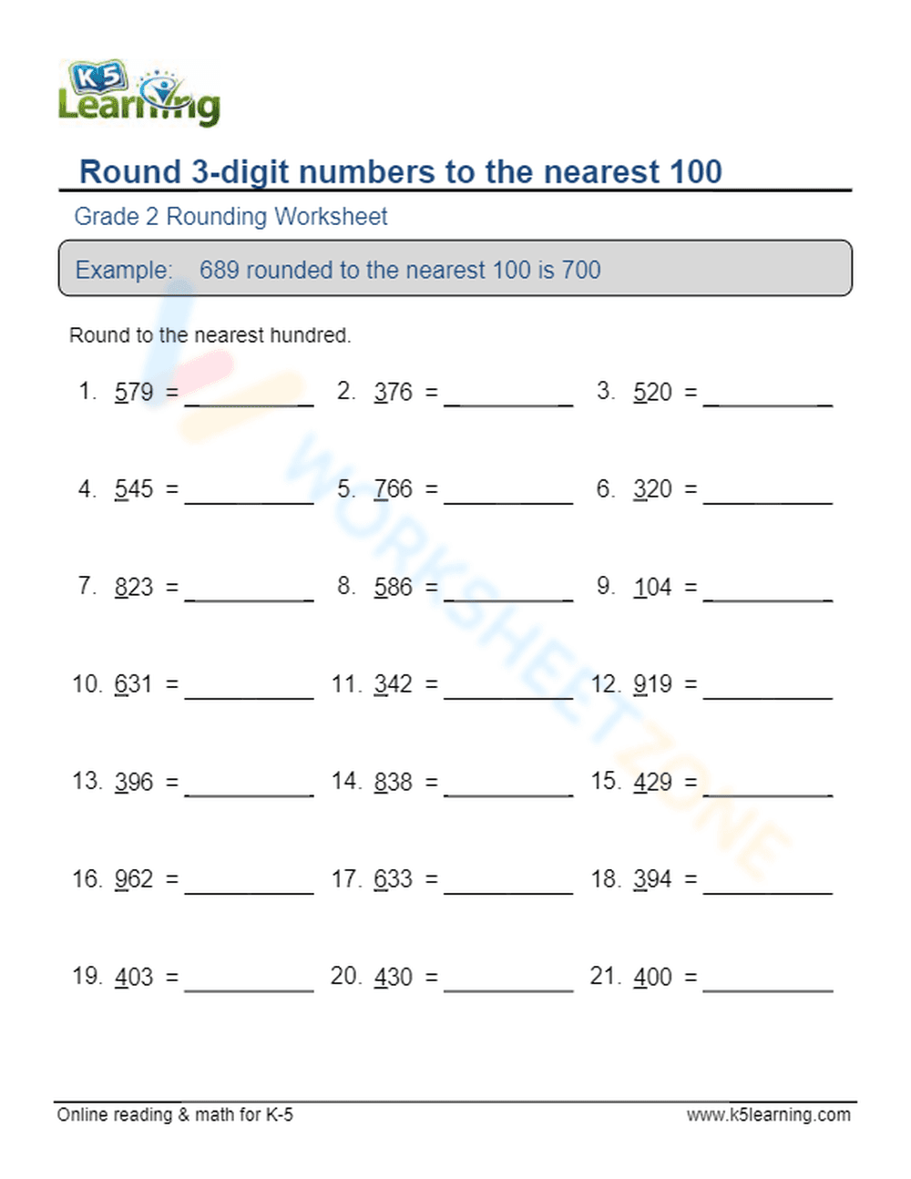 Enhance Math Skills: Rounding to Nearest 100 - Page 1
