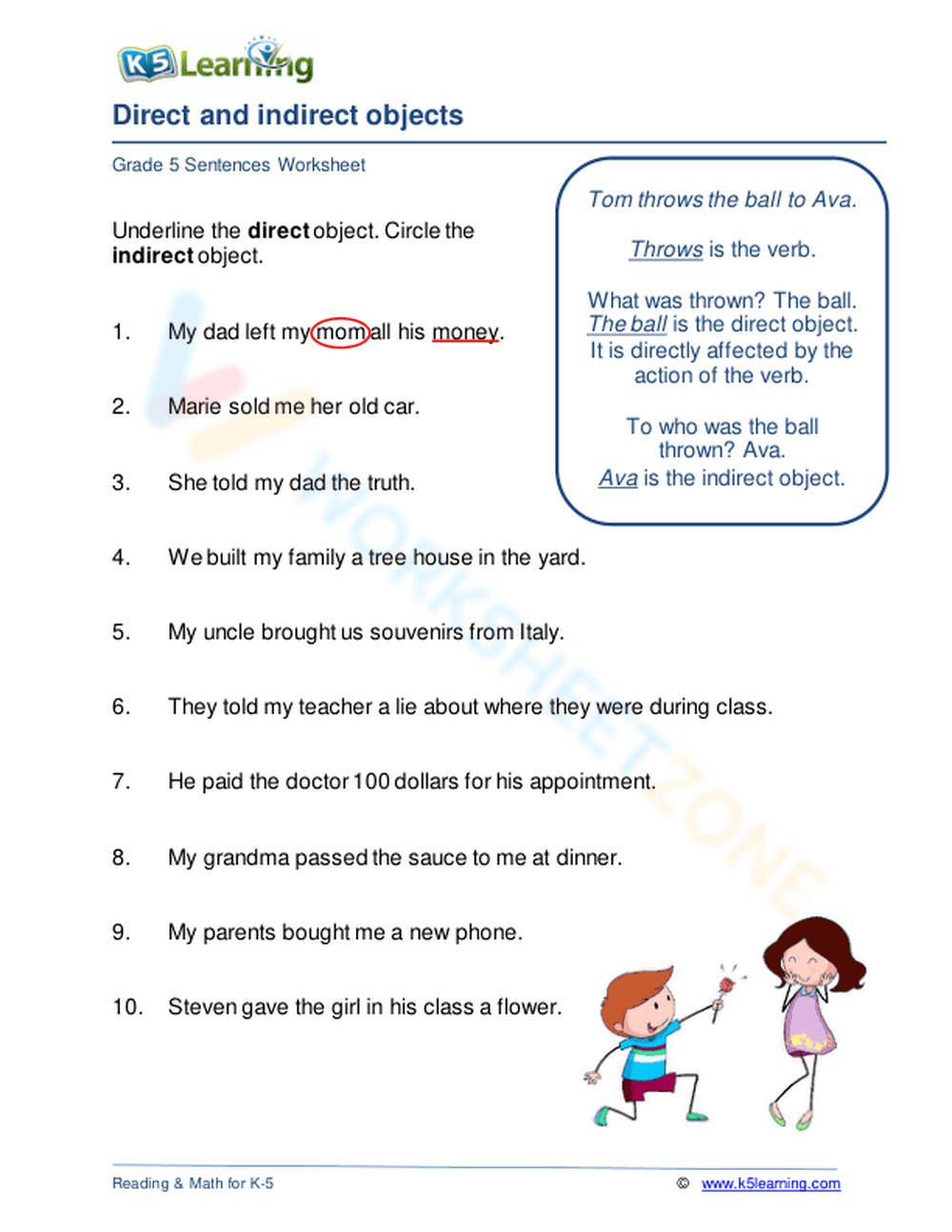 Direct and indirect objects 2 - Page 1