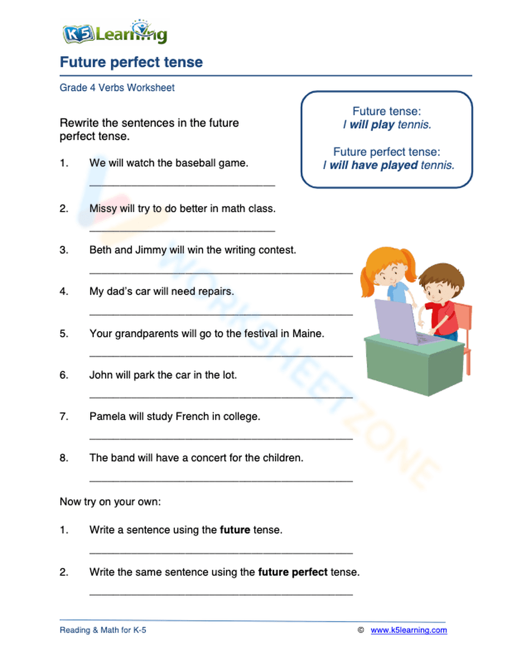 Future perfect tense 3 - Page 1