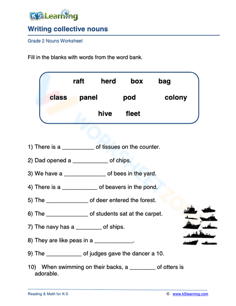 Writing collective nouns 3 - Page 1