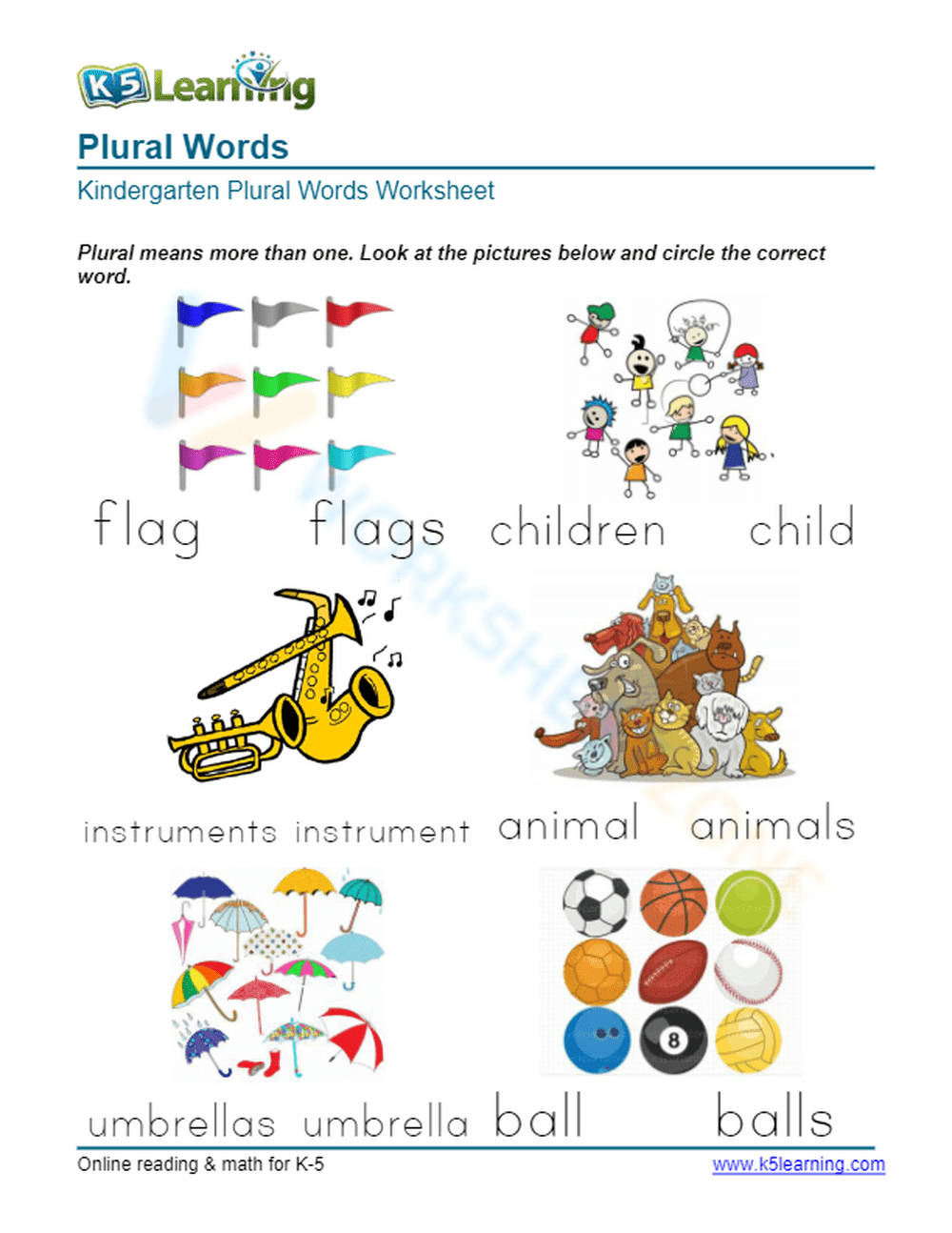Plural Words 8 - Page 1