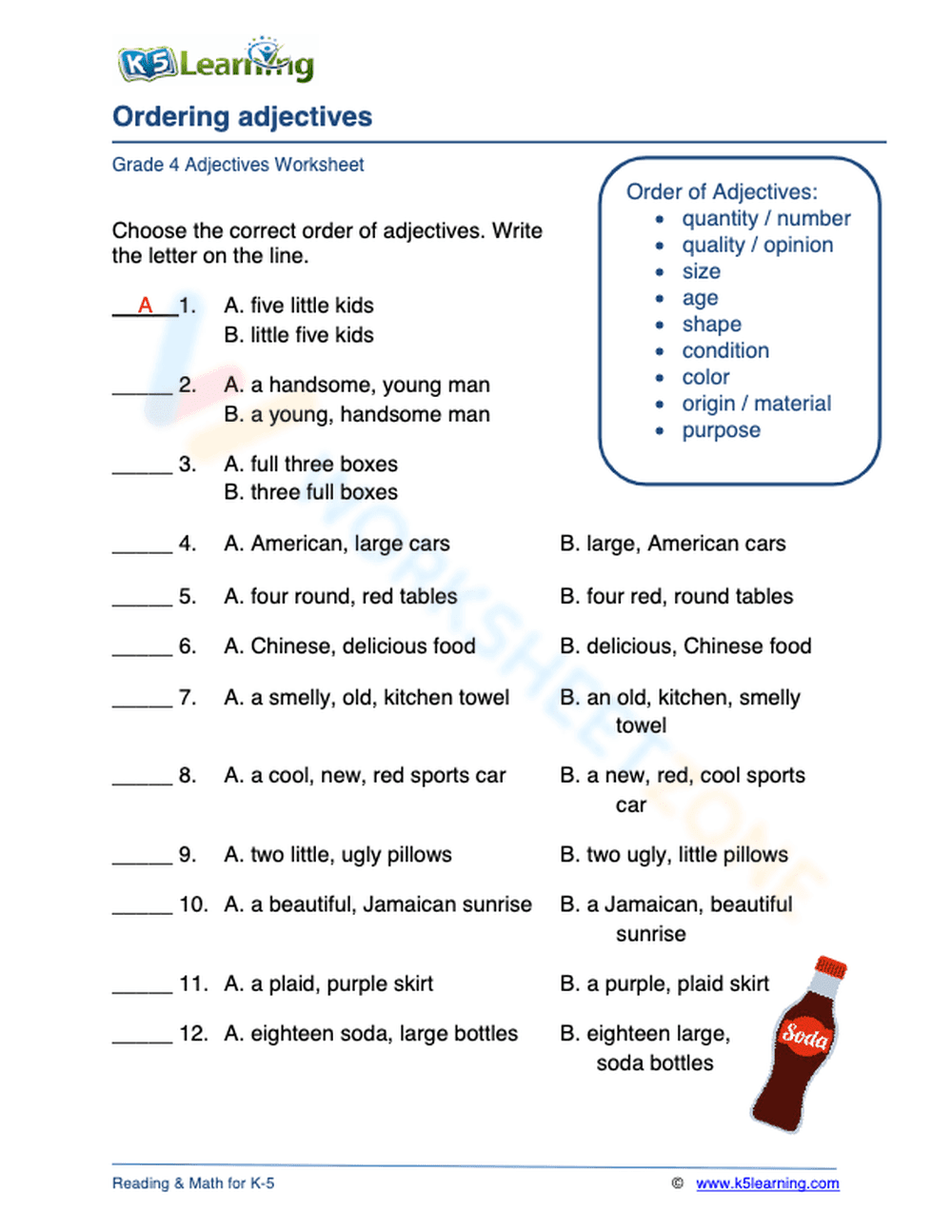 Ordering adjectives 1 - Page 1