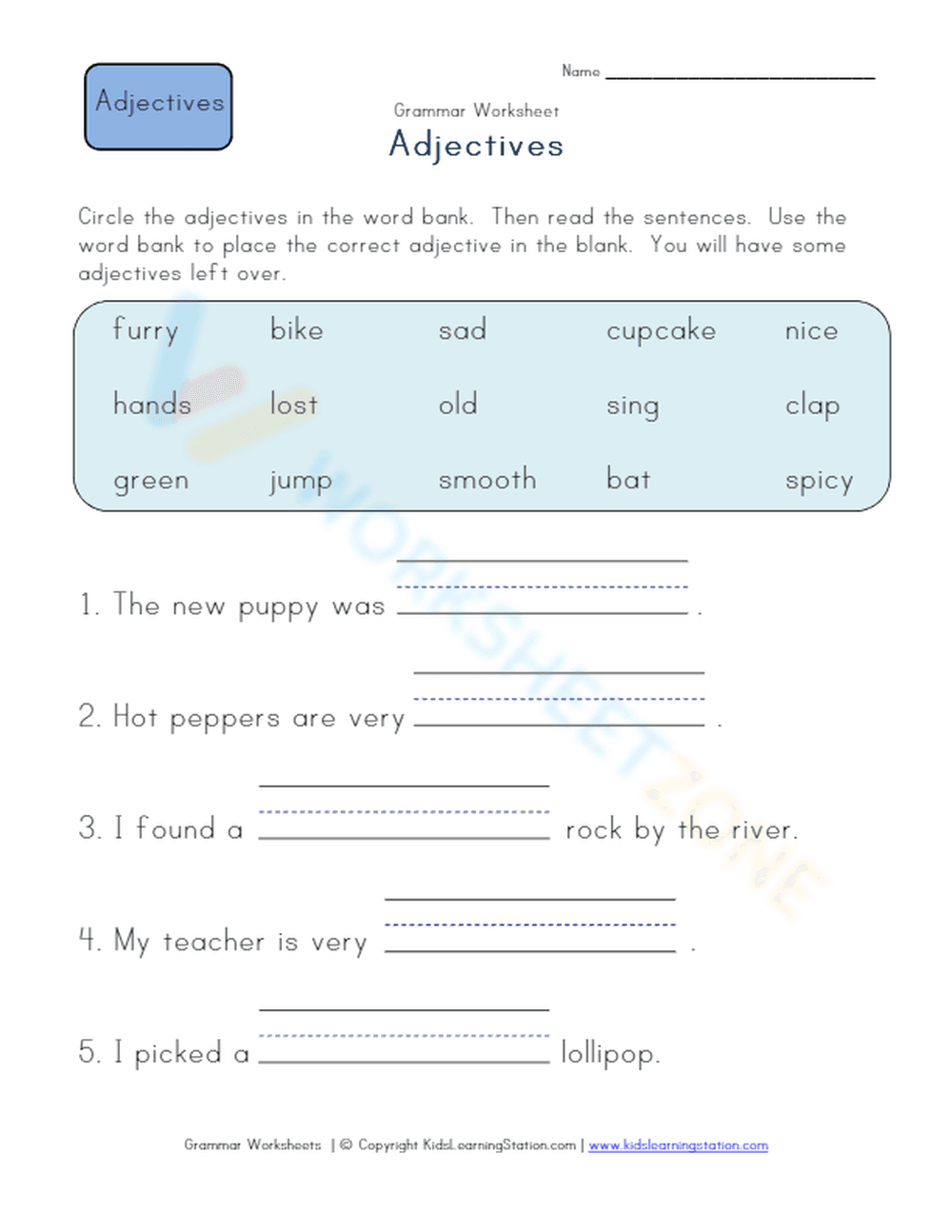 Adjectives Worksheet | Grade 3 Essential Grammar - Page 1