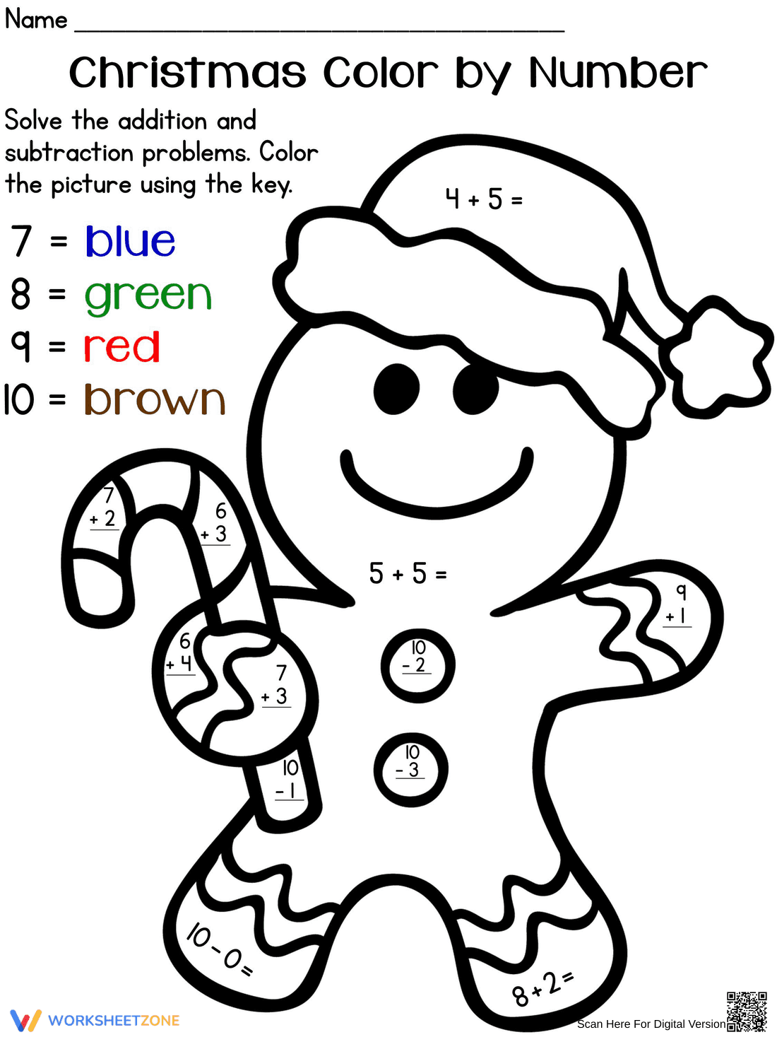 Christmas Color by Number Worksheet | Grade 1 Essential - Page 1