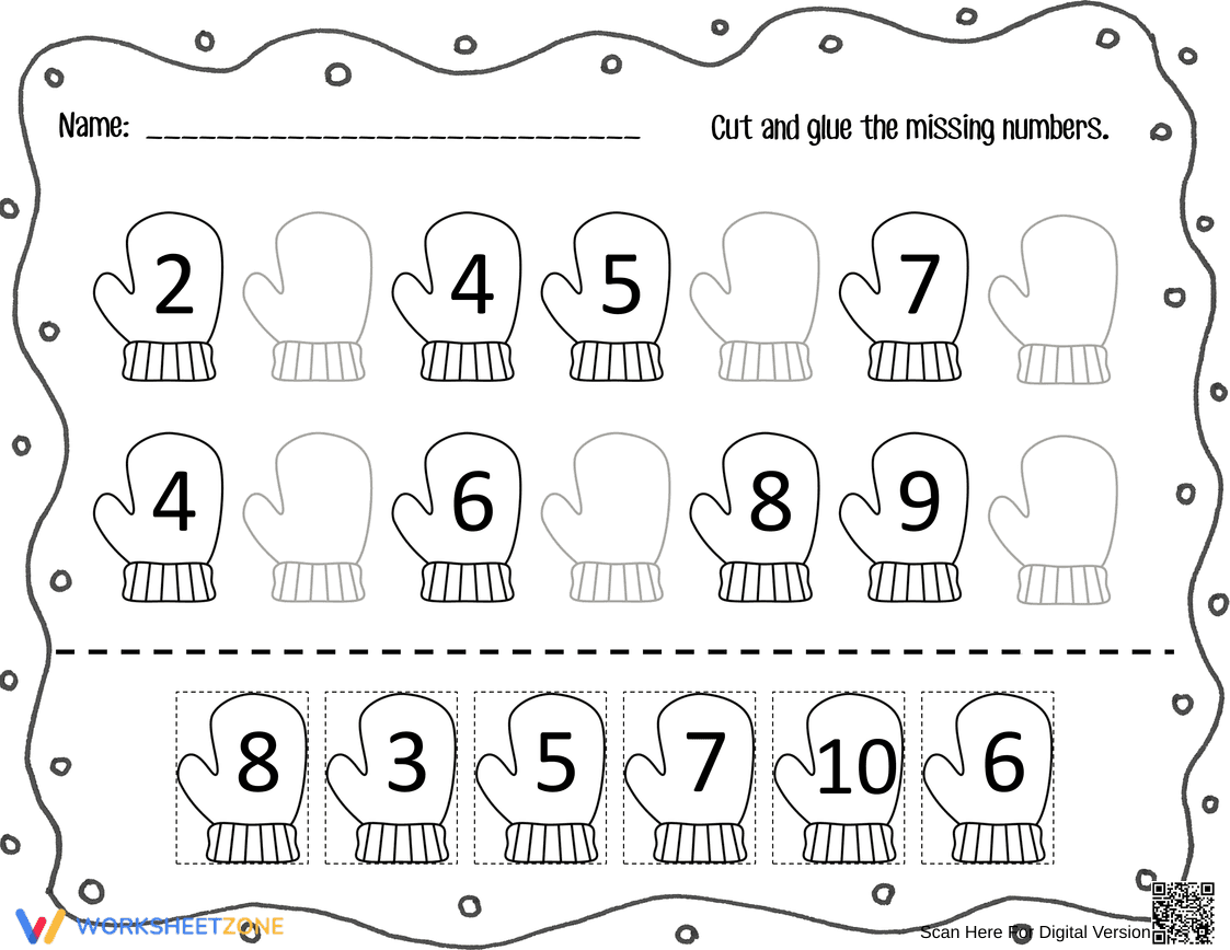 Complete the Sequence with Missing Numbers Worksheet - Page 1