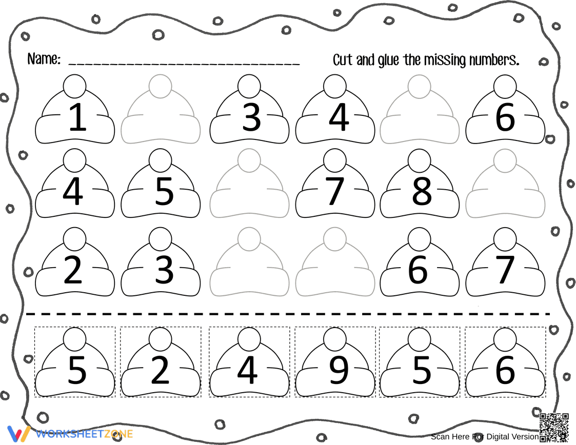 Number Sequencing Practice with Missing Numbers - Page 1