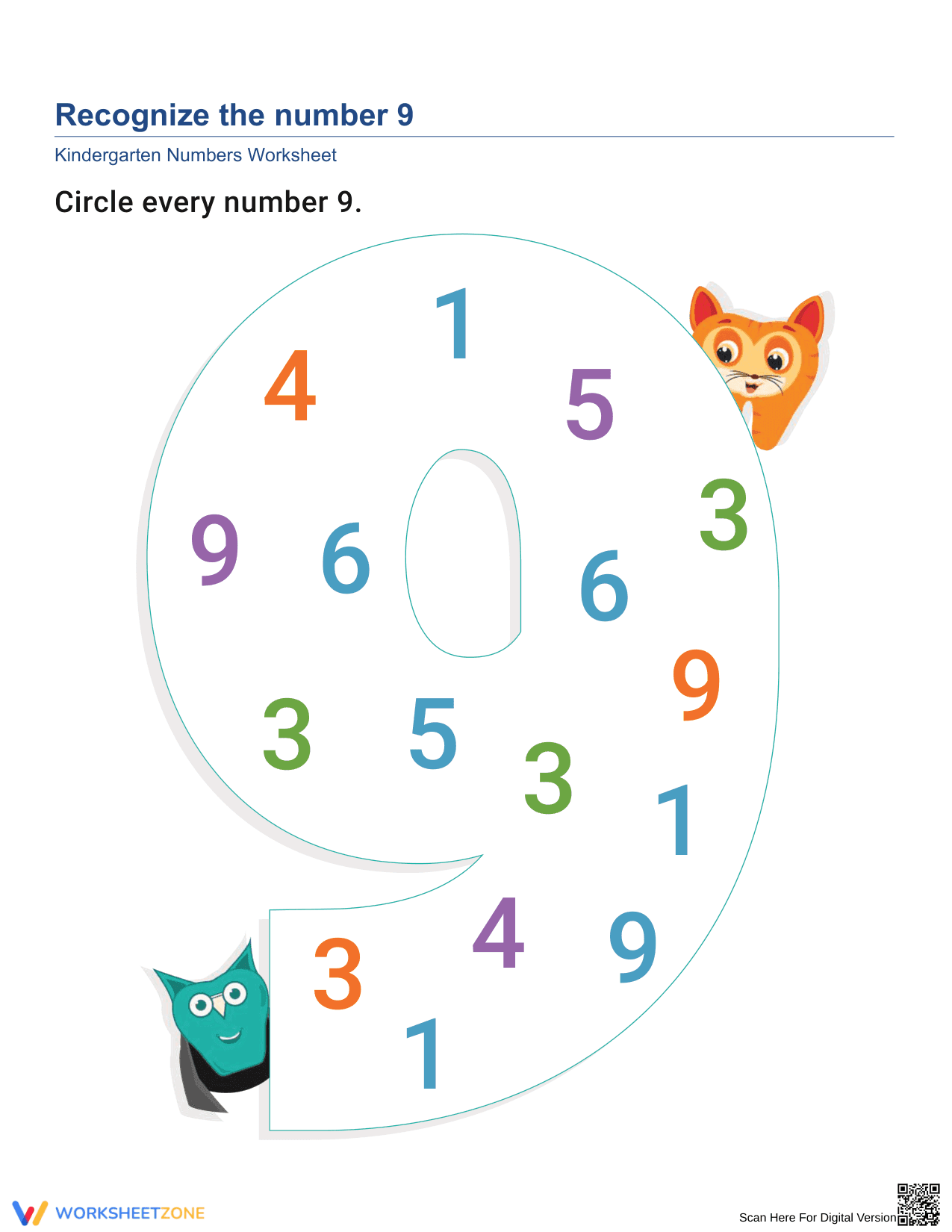 Enhance Skills: Recognizing Number 9 - Page 1