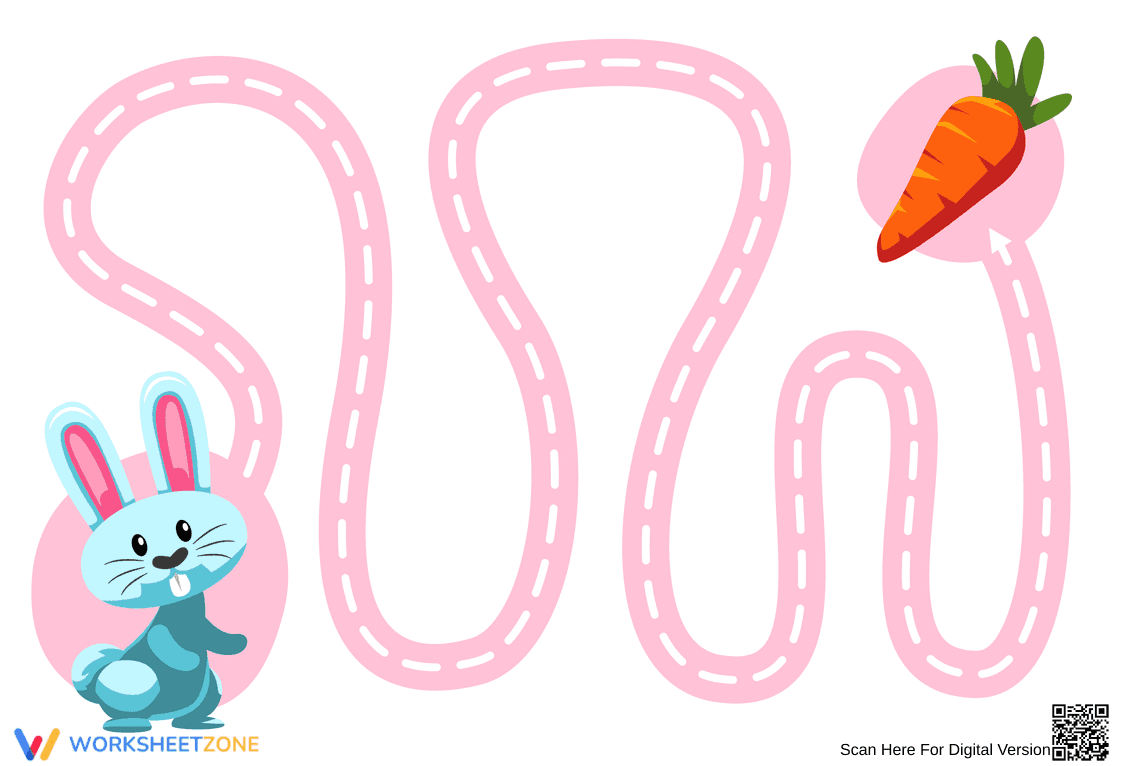 Animal Theme Dot Tracing Worksheet - Page 1