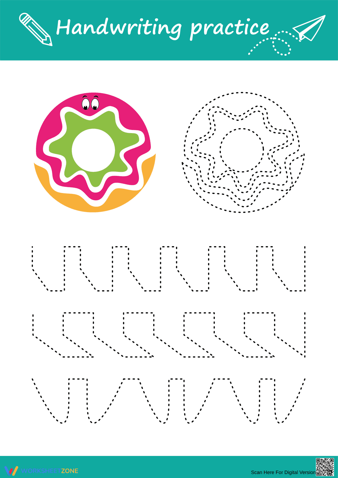 Kindergarten Shape Tracing — Printable No-Prep Worksheet - Page 1